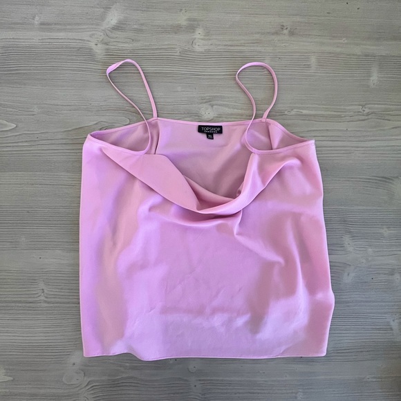 Topshop- Pink Cowl Neck Spaghetti Strap Y2K Camisole US size 12 - Picture 4 of 6